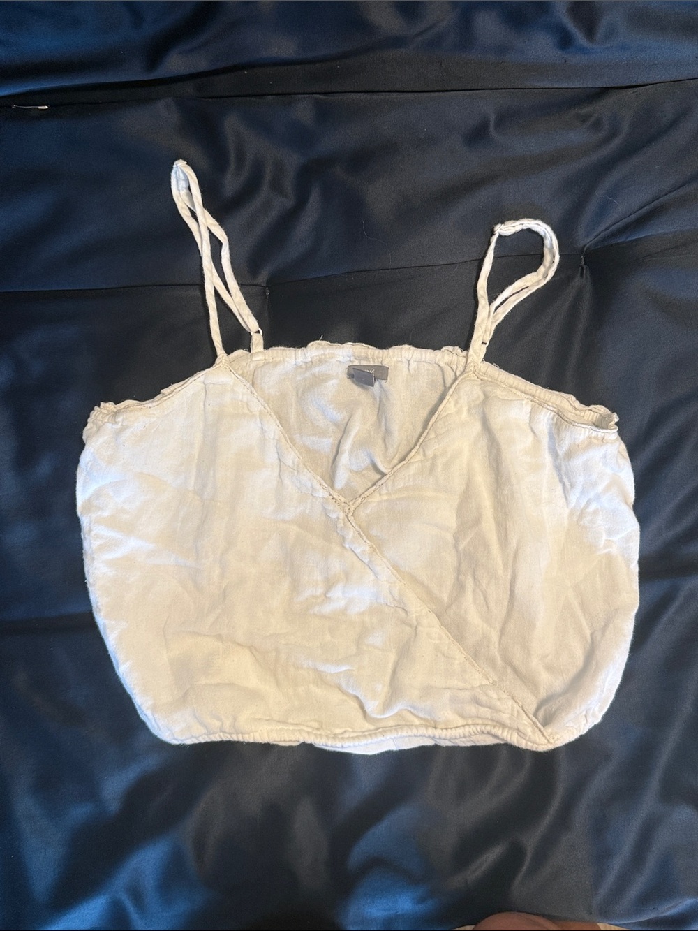aerie Cream Linen-Blend Wrap Camisole with Adjustable Straps